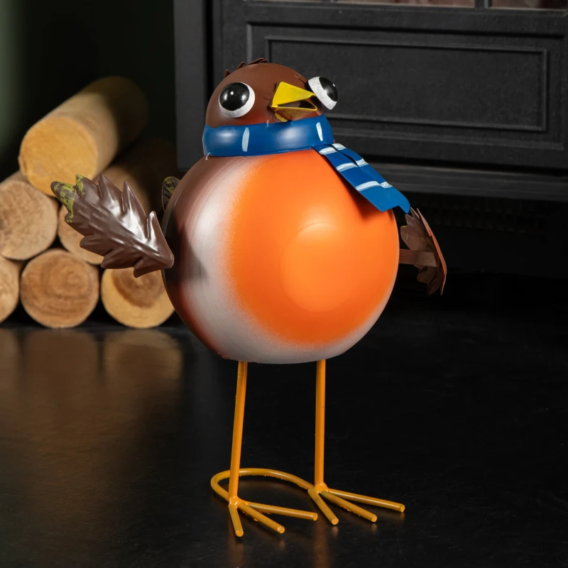 Image of 25cm Large Wobbling Rocking Hand Painted Christmas Robin Decoration