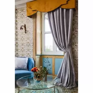 Image of The Chateau By Angel Strawbridge Deco Heron Tape Curtain, 168cm x 229cm, Grey