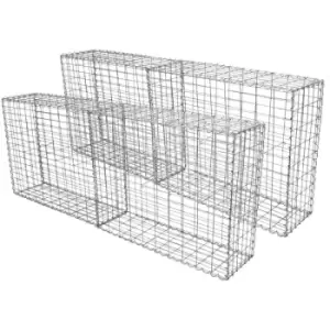 Image of Gabion Baskets Cages Mesh Wire Galvanised Steel Outdoor Stone - Silver