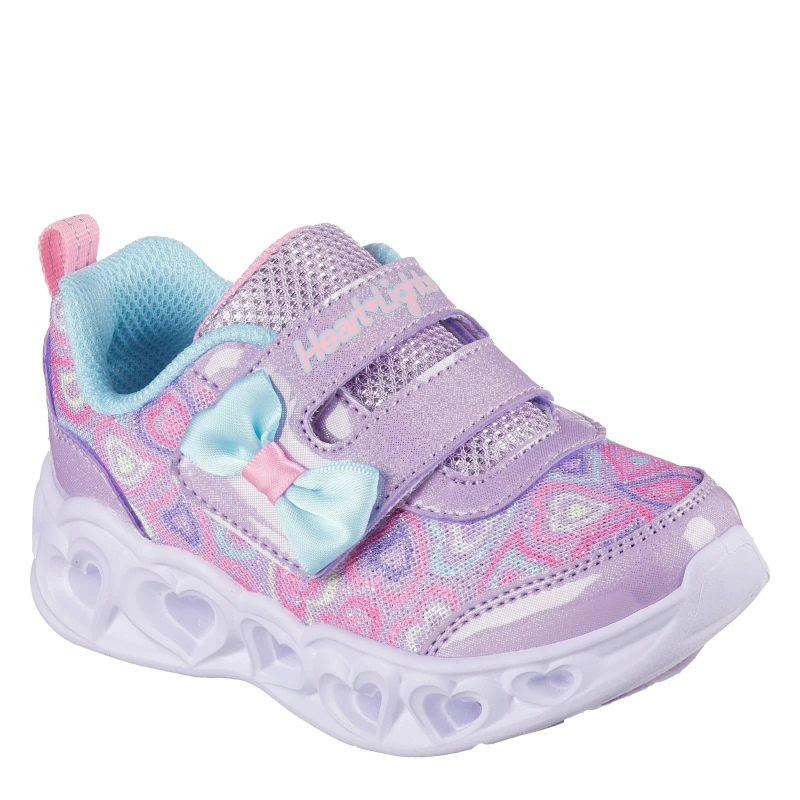 Image of Skechers Kids Heart Lights Boogie Land Light Up Trainers Lavender female C4 (21)