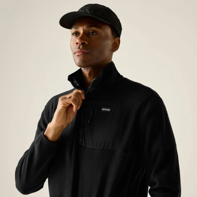 Image of Regatta Mens Frankie Half Zip Fleece in True Black Size: 2XL True Black Male 2XL