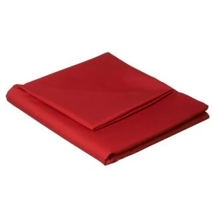 Image of Catherine Lansfield Red Non-Iron Plain Dye Flat Sheet - King