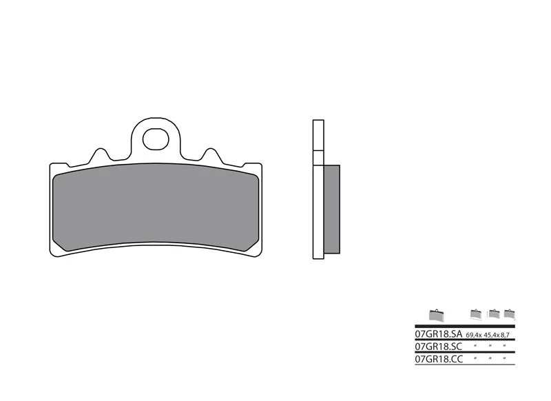 Image of Brembo S.p.A. Street Sintered Metal Brake pads - 07GR18SA