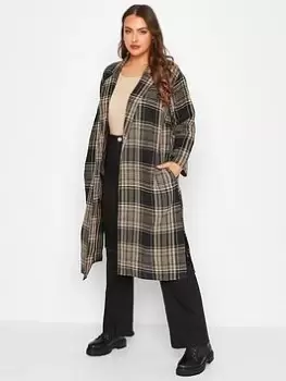 Image of Yours Camel Check Duster, Brown, Size 30-32, Women