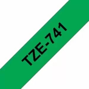 Image of Brother TZE741 Tape Black/Green, Black/Green