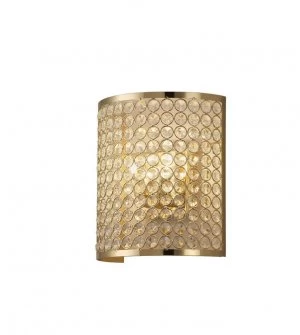 Image of Wall Lamp Rectangle 2 Light French Gold, Crystal