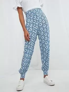 Image of Joe Browns Into The Waves Beach Trousers -white/yellow, Blue, Size 8, Women