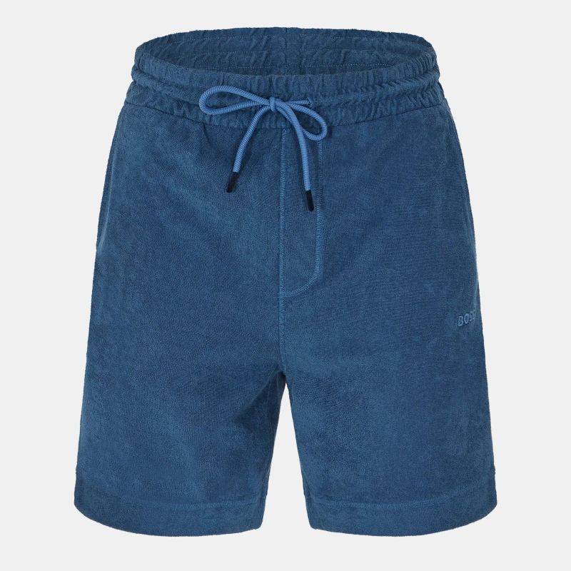 Image of Boss Mens Se Doubletowel Fleece Jogger Shorts Open Blue male S