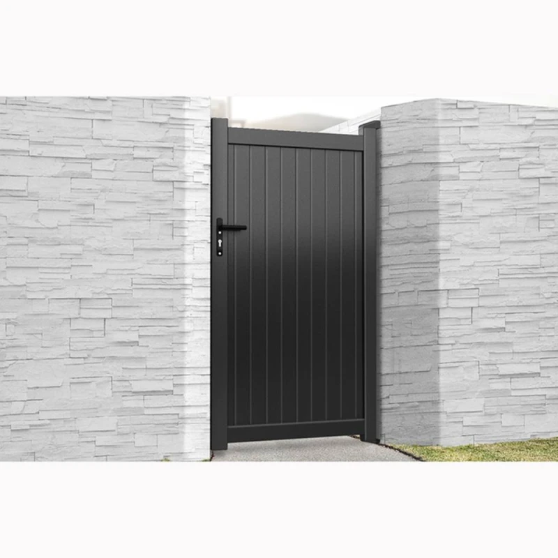 Image of Ready Made Gates Pedestrian Gate 1200x1600mm Black - Vertical Solid Infill & Flat Top Black Unisex