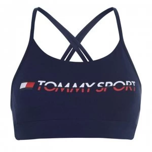 Image of Tommy Sport Tommy Hilfiger Sport Logo Bra - Sport Navy