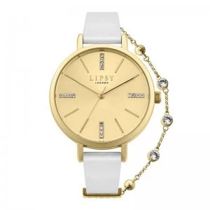 Image of Lipsy White Strap Watch with Pale Champagne Dial