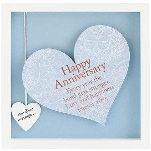 Image of Said with Sentiment Square Heart Frames Happy Anniversary