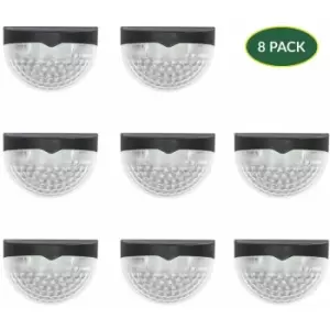 Image of Decorative Fence Lights / Solar Powered / 4 and 8 Pack / Wall Mounted Bright White LEDs / Easy Installation / IP44 Weatherproof (Bright White, 8