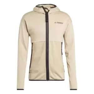 Image of adidas Terrex Tech Flooce Light Hooded Hiking Jacket Mens - Beige