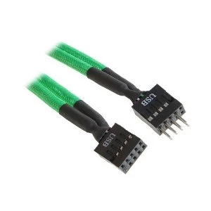 Image of BitFenix Alchemy Internal USB Extension 30cm - sleeved green/black