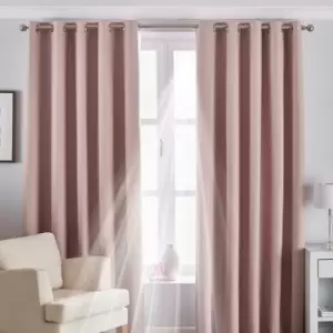 Image of Riva Home Eclipse Blackout Eyelet Curtains (90 x 54" (229 x 137cm)) (Blush Pink) - Blush Pink