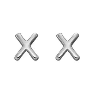 Image of Sterling Silver Alphabet Letter X Stud Earrings
