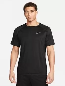 Image of Nike Ready Dri-FIT Short-Sleeve Fitness Top - Black Size M Men
