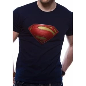 Image of Superman Man Of Steel Textured Logo DC Essentials Range T-Shirt XX-Large