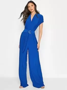 Image of Long Tall Sally Wrap Jumpsuit - Cobalt Blue Size 10-12, Women