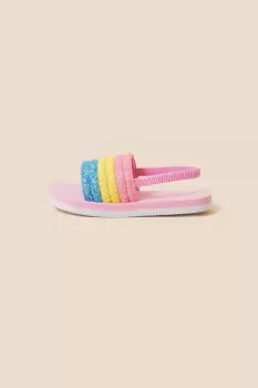 Image of Glitter Stripe Platform Slingback Sliders