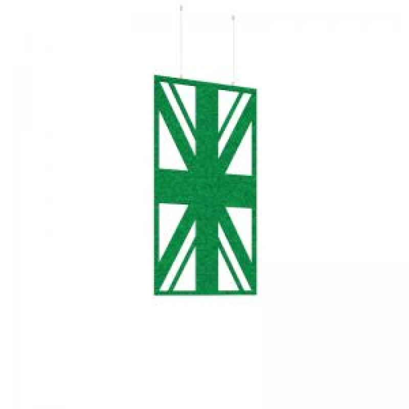 Image of Piano Chords Acoustic Patterned Hanging Screens In Dark Green H1200 x W600mm with Hanging Wires And Hooks - Union (4 Pack)