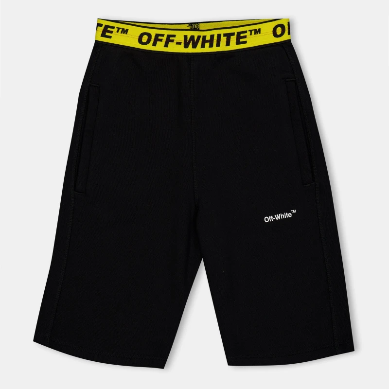 Image of Off White Kids Fleece Shorts Black male 8Y