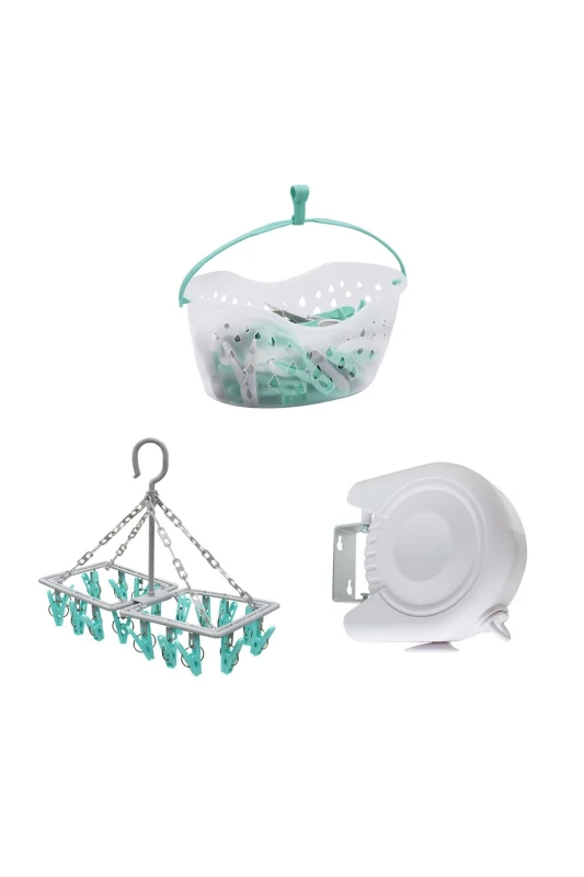 Image of JVL Outdoor Laundry Bundle Including Pegs in White Size: 1 Pack White Unisex 1 Pack