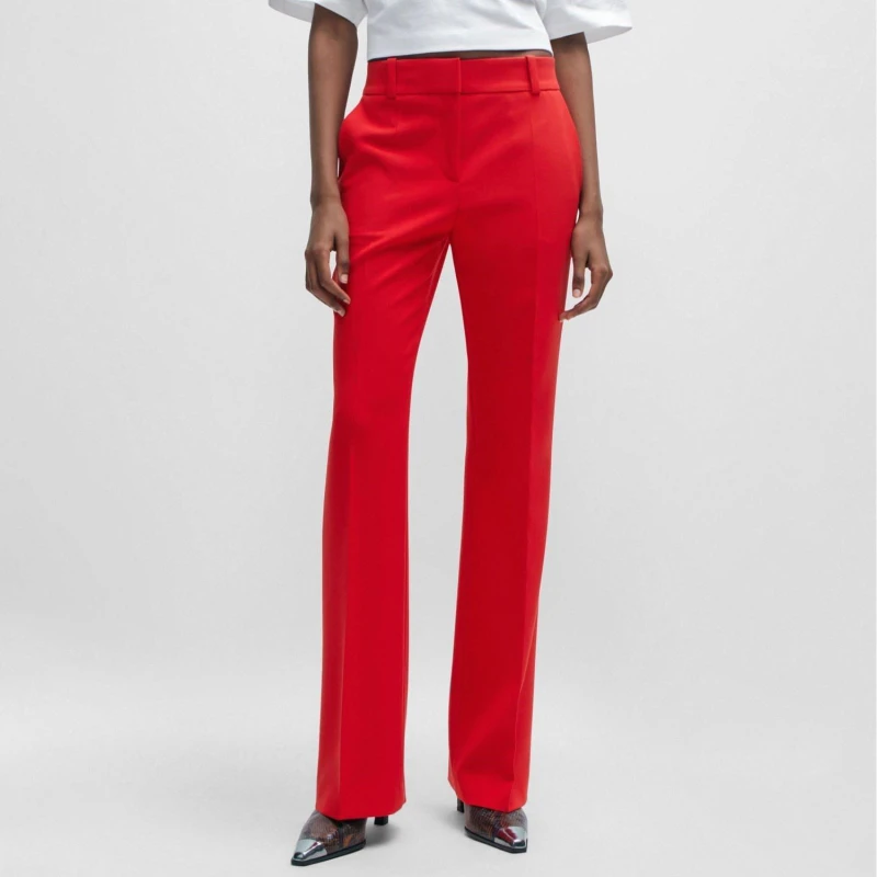 Image of Hugo Hovani Regular-Fit Trousers Red female 10