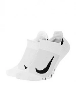 Image of Nike Pack 2 No Show Running Sock, White, Size S, Men