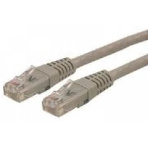 Image of StarTech Cat 6 Gray Molded RJ45 UTP Gigabit Cat6 Patch Cable Patch Cord 15m
