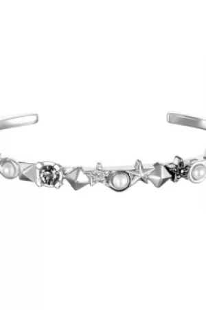 Image of Ladies Karl Lagerfeld Silver Plated Eclectic Stud Bar Bracelet 5378231