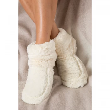Image of Warmies Cosy Heatable Cream Boots
