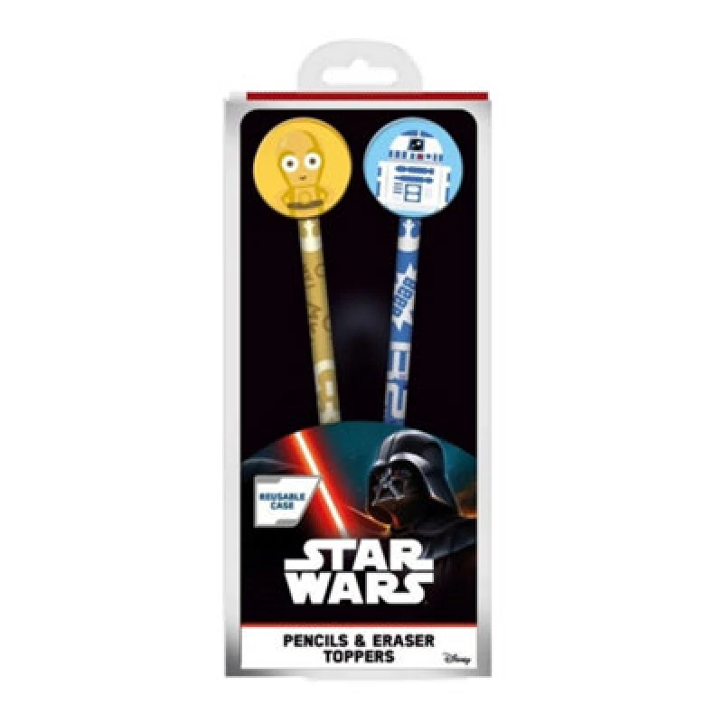 Image of Star Wars Star Wars Pencil and Topper Pack of 2 Multi One Size Unisex 5063806401612