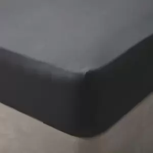 Image of Belledorm Brushed Cotton Fitted Sheet (Kingsize) (Charcoal) - Charcoal