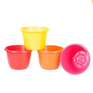 Image of YouGarden Set Of 4 Bellagio Round Coloured Planters 25Cm