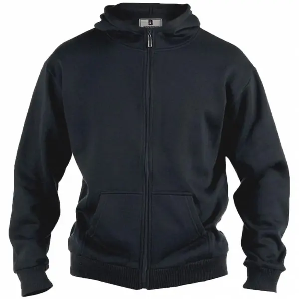 Image of D555 by Duke Duke Plain Zip Hoodie Colour: BLACK, Size: 8XL