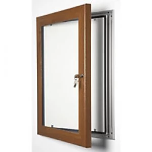 Image of Stewart Superior Wall Mountable Lockable Poster Case 68 x 93cm Dark Wood