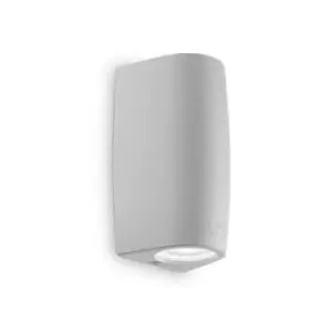 Image of Keope LED 2 Light Outdoor Small Up Down Wall Light Grey IP55, GU10