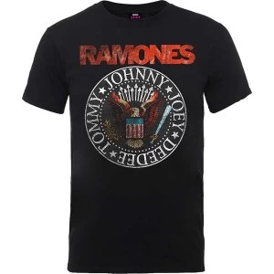 Image of Ramones - Vintage Eagle Seal Unisex Medium T-Shirt - Black