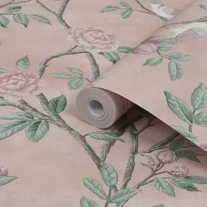 Image of Laura Ashley Eglantine Blush Trail Smooth Wallpaper