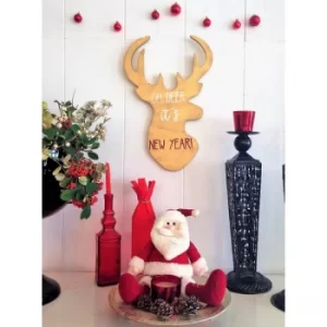 Image of Oh Deer Gold Decorative Wooden Wall Accessory