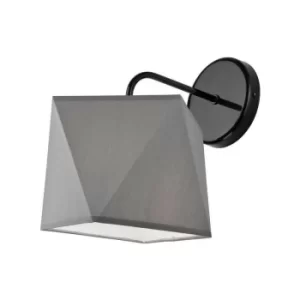 Image of Carla Wall Lamp, Fabric Shade Gray, 1x E27