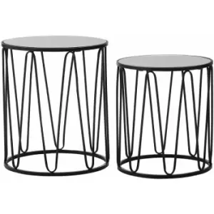 Image of Avantis Wave Design Black Tables - Premier Housewares