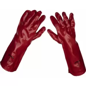 Image of Loops - pair Red pvc Gauntlets - Forearm Protection - 450mm - Waterproof Protection