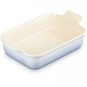 Image of Le Creuset Stoneware Medium Heritage Rectangular Roasting Dish - 26cm - Coastal Blue