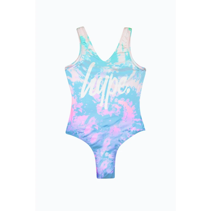 Image of Hype Multi Pastel Tie Dye Swimsuit Multi female