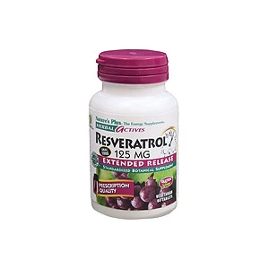 Image of Natures Plus Herbal Actives Resveratrol 125 mg Extended Release Tablets 60 Tabs