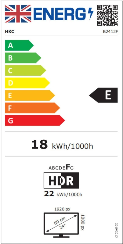 Image of HKC HKC B2412F 24 Business Monitor computer monitor 61cm (24") 1920 x 1080 pixels B2412F
