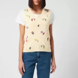 Image of Paul Smith Womens Knitted V Neck Vest - Yellow - S